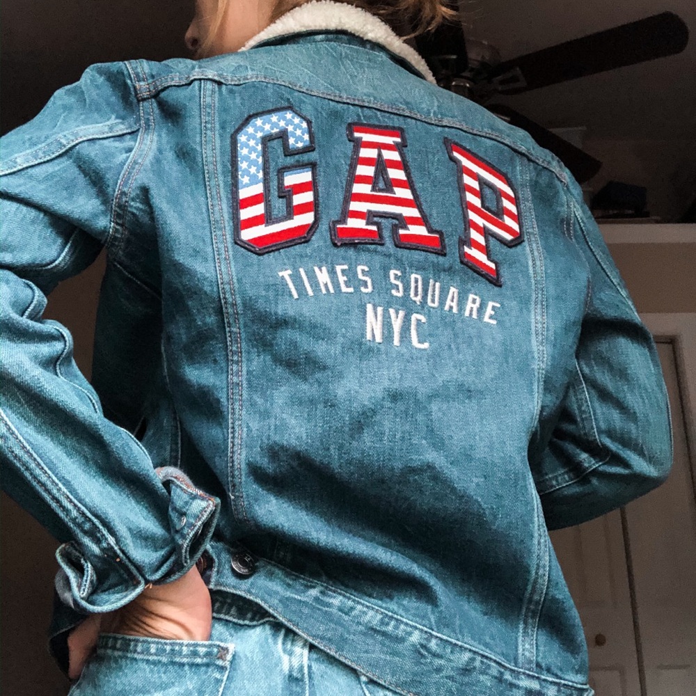 Denim Jacket, sheep fur collar/opening lining